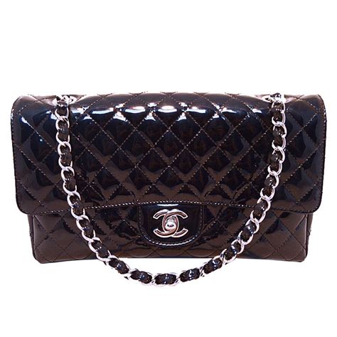 chanel patent leather handbag|chanel patent leather shoulder bag.